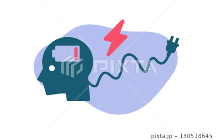 充電切れになっている人物のイラスト 130518645