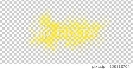 Vibrant yellow smoke cloud on transparent background perfect for abstract mockup designs or experimental template use 130518704