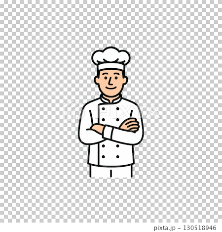 Chef color icon, material, illustration, no background, document creation, occupation 130518946
