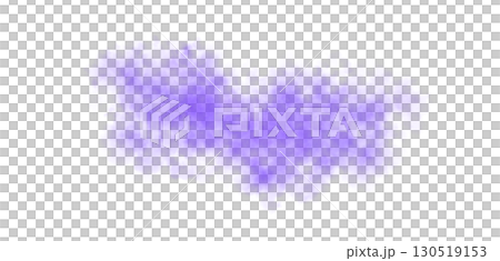 Vibrant violet smoke cloud on transparent background perfect for abstract mockup designs or experimental template use 130519153