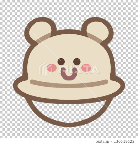 簡單可愛的熊帽圖示插畫素材 130519522