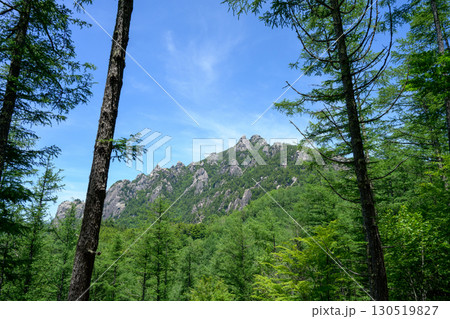 【山梨県】瑞牆山登山道から望む瑞牆山山頂 【山梨県】瑞牆山登山道から望む瑞牆山山頂 130519827