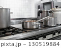 Modern comercial kitchen in a restaurant 130519884