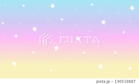 キュートな雲と星の背景 130519887