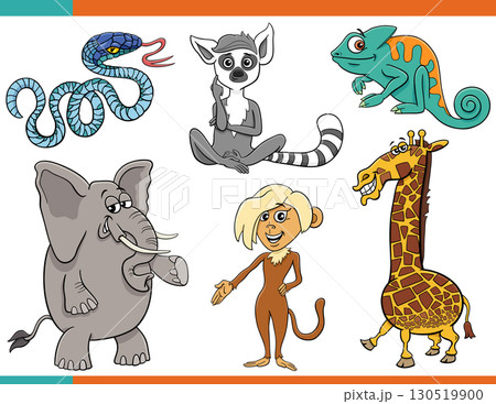 funny cartoon wild animal characters collection 130519900