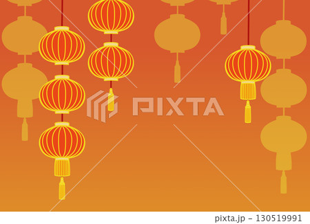 アジア風の提灯の背景用イラスト 130519991
