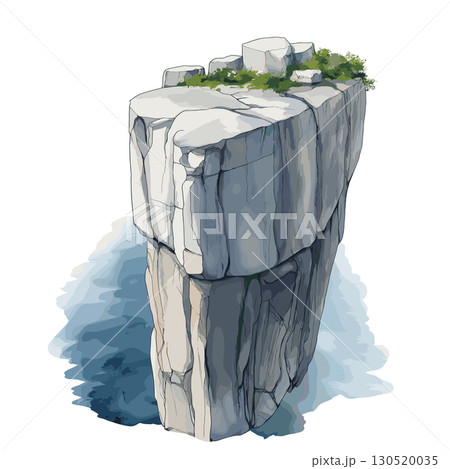 Pulpit Rock. Pulpit Rock watercolor vector illustration Pulpit Rock. Pulpit Rock watercolor vector illustration 130520035