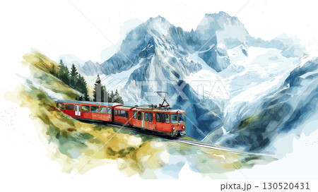 Jungfraujoch. Jungfraujoch watercolor vector illustration Jungfraujoch. Jungfraujoch watercolor vector illustration 130520431