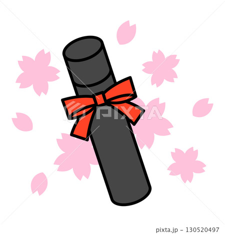 桜の花びらと卒業証書 130520497