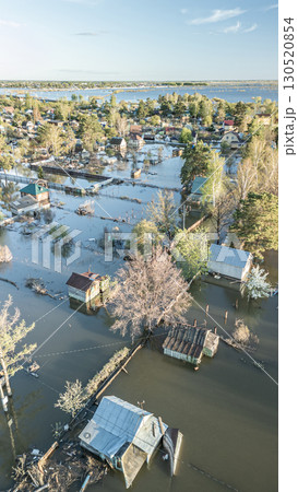 Global warming, floods on the planet.The apocalypse, catastrophes.Storms and destruction.Natural disasters,climate change,the riot of nature.The remnants of human life are floating in dirty water.End 130520854