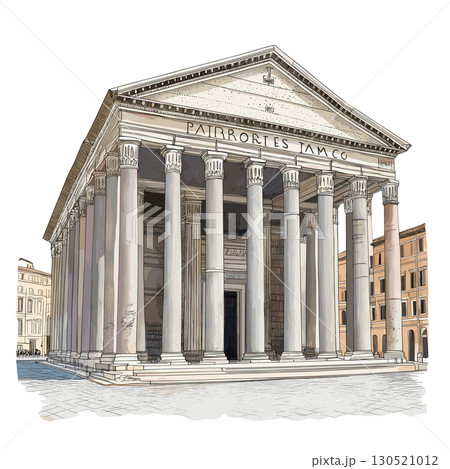 Pantheon. Pantheon watercolor vector illustration 130521012