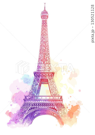 Eiffel Tower. Eiffel Tower watercolor vector illustration Eiffel Tower. Eiffel Tower watercolor vector illustration 130521128