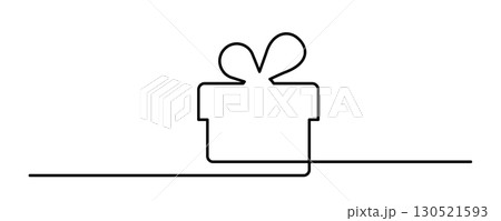 Continuous Thin Line Gift Box, Minimalist...のイラスト素材 [130521593] - PIXTA
