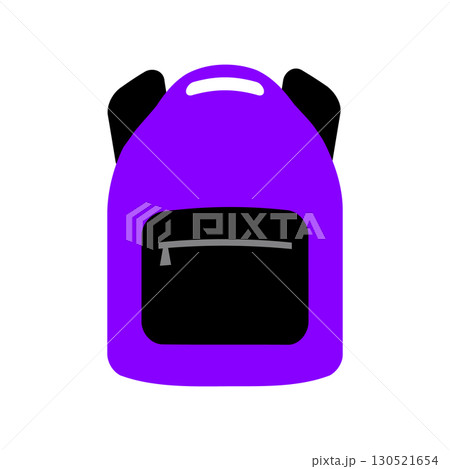 One backpack icon. School bag symbol, simple rucksack outline, schoolbag pictogram One backpack icon. School bag symbol, simple rucksack outline, schoolbag pictogram 130521654