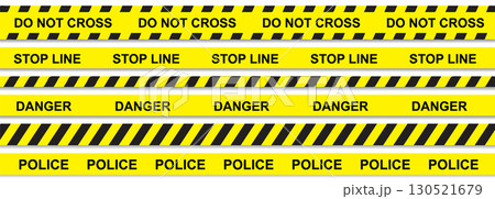 Caution yellow line. Warning ribbon,...のイラスト素材 [130521679] - PIXTA