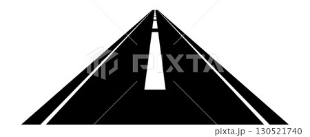 Curve road icon, highway winding line. Curve roadway illustration top view, road way 130521740