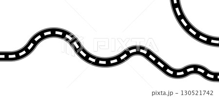 Curve road icon, highway winding line. Curve roadway illustration top view, road way 130521742