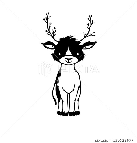 calve. calve simple black and white line art vector logo 130522677