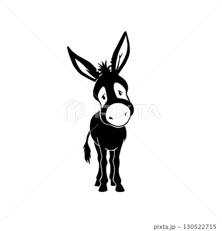 donkey. donkey simple black and white line art vector logo 130522715