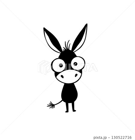 donkey. donkey simple black and white line art vector logo 130522716