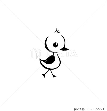 duck. duck simple black and white line art vector logo 130522721