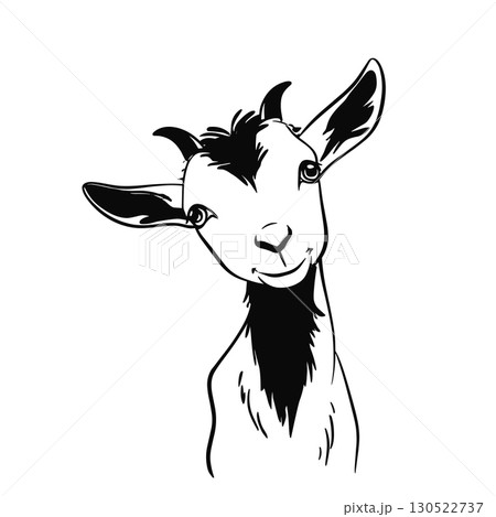 goat. goat simple black and white line art vector logo goat. goat simple black and white line art vector logo 130522737
