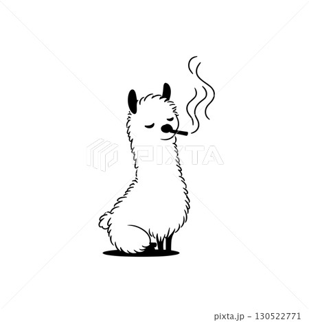 llama. llama simple black and white line art vector logo llama. llama simple black and white line art vector logo 130522771