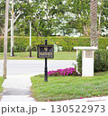 アメリカの住宅地の玄関先のセールスお断りの看板。No Solicitation 130522973