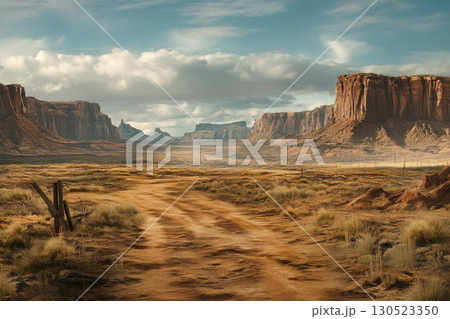 Desert Road with Monument Valley. 130523350