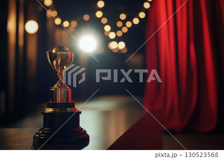 Golden Trophy on Stage. Golden Trophy on Stage. 130523568