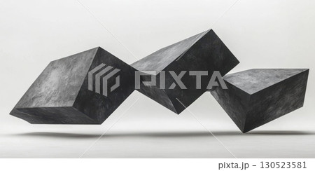 Explore Abstract Floating Cubes in Light Gray, With Geometric Concept Theme. 130523581