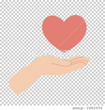 Love heart floating in the palm of your hand 130523753