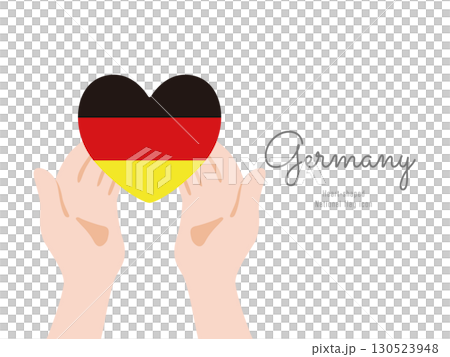 [Germany] hand and national flag icon vector illustration 130523948