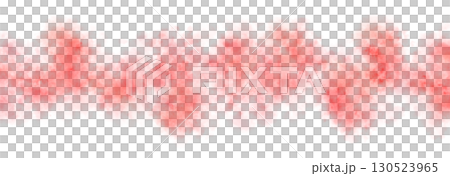Red smoke cloud line on transparent background mockup template for horror atmosphere or fire and explosion effect 130523965