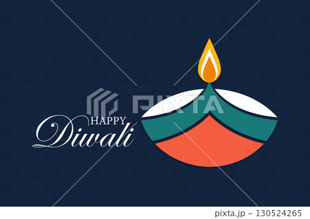 Happy Diwali Festival Colorful Oil Diya 130524265