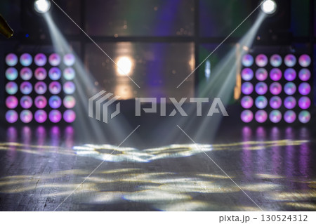 Light beams from the stage lighting equipment. 130524312