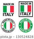 Set of Made in Italy seal, Italy product tag label sign. Made In Italy stamp sticker. flat style. 130524828