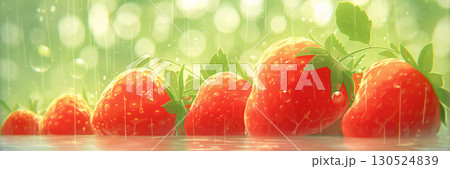 雨に打たれるいちご、アニメ風 130524839