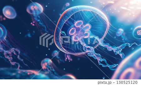 光るくらげ、アニメ風 130525120