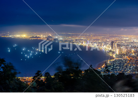 Da Nang city at night from Ban Co Peak 130525183