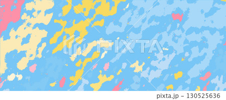 Pink yellow blue 2d pattern. Pastel sky with splashes of pastel-colored paint 130525636