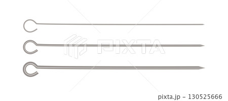Metal skewer sticks vector icon. Empty steel barbecue utensils, new bbq sticks 130525666