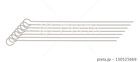 Metal skewer sticks vector icon. Empty steel barbecue utensils, new bbq sticks 130525669