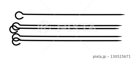 Metal skewer sticks vector icon. Empty steel barbecue utensils, new bbq sticks 130525671