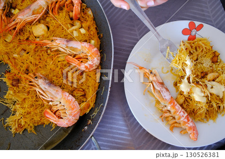 noodle fish dish as spanish food noodle fish dish as spanish food 130526381