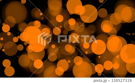 ハロウィンカラー　黒とオレンジの玉ボケ背景 130527319