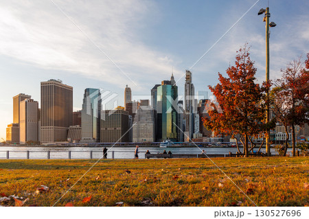 The New York Manhattan skyline during autumn 130527696