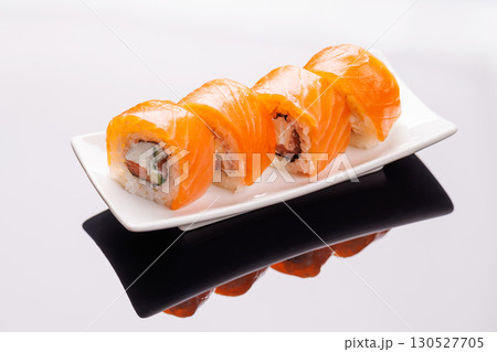 Sushi maki beautifully arranged on plate 130527705