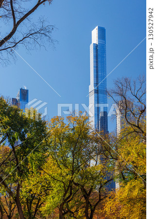 Central Park in New York City on a sunny autumn 130527942