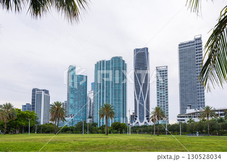 Modern skyline of Miami with towering skyscrapers 130528034